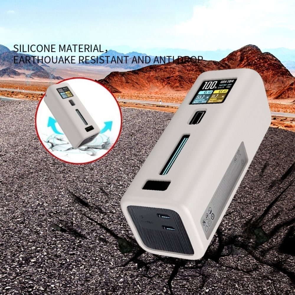 Túi đựng SUNKISSD, Bảo vệ bộ sạc di động chống rơi bằng silicon, Chất lượng cao mềm có dây buộc Vỏ bảo vệ toàn diện chống sốc cho CUKTECH 10 ngoài trời