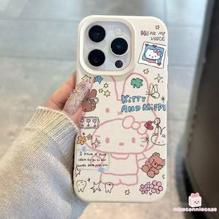 Ốp Lưng Cho Iphone 17 11 12 15 16 14 13 Pro Max Air XR XS X MAX 16 15 14 Plus Graffiti Ngọt Ngào Dễ Thương HelloKitty Star Bandage Band-Aid Bracket Da Họa Tiết Bao