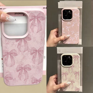 Ốp Điện Thoại Cho Samsung Galaxy S25 FE S26 S24 Ultra S23 S21 S20 FE S22 Ultra Plus Vỏ Thời Trang Màu Hồng Bowkont Họa Tiết Lchee Dễ Thương Da PU Mềm Chống Sốc Silicon Mờ