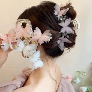Ba Bướm Lớn Vuốt Tóc Cá Mập Kẹp Tóc Phụ Kiện Tóc Cho Nữ