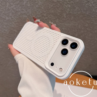 Vỏ hút từ tính tản nhiệt tổ ong sáng tạo phù hợp cho vỏ điện thoại Apple 17promax lỗ tản nhiệt iPhone 16 Pro cạnh mềm 15pm Vỏ cứng chống rơi