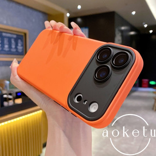Ốp điện thoại cảm giác da cửa sổ lớn chặn màu 2 trong 1 phù hợp cho iPhone 11 12 13 14 15 16 17 Pro Max mờ bao gồm toàn bộ gương bảo vệ chống rơi