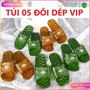 Combo 05 đôi dép vip đi trong nhà nam nữ, dép nhựa, dép lê, dép đi văn phòng