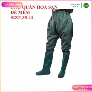 Ủng Liền Quần Làm Ruộng Lội Ao 2 Lớp Hoa San Size 35-43, Ủng Đi Mưa, Ủng Lội Nước