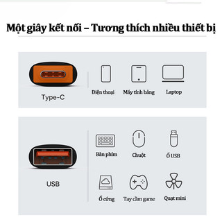 Đầu chuyển OTG Type-C USB 2 chiều sạc nhanh 120W truyền dữ liệu cho iPhone Samsung Xiaomi OPPO laptop tablet