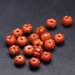 ((5 miếng) Hạt ngọc đỏ hình hạt bí ngô DIY cho vòng tay và vòng cổ (~7x5mm))