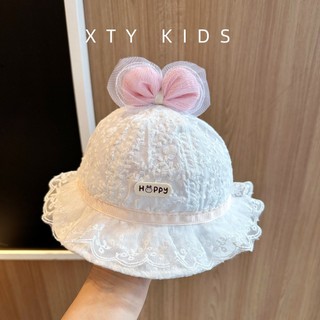 Mũ Chống Nắng Bé Gái – Kiểu Công Chúa Thời Trang, Mỏng, Viền Ren, Phù Hợp Mùa Xuân Hè MU011