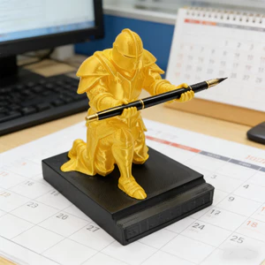Giá đỡ bút để bàn Hộp đựng bút hiệp sĩ In 3d Giá đỡ bút hiệp sĩ đa chức năng Kneeling Knight Pencil Stand Home Office Bàn sắp xếp Máy tính để bàn độc đáo cho Đông Nam