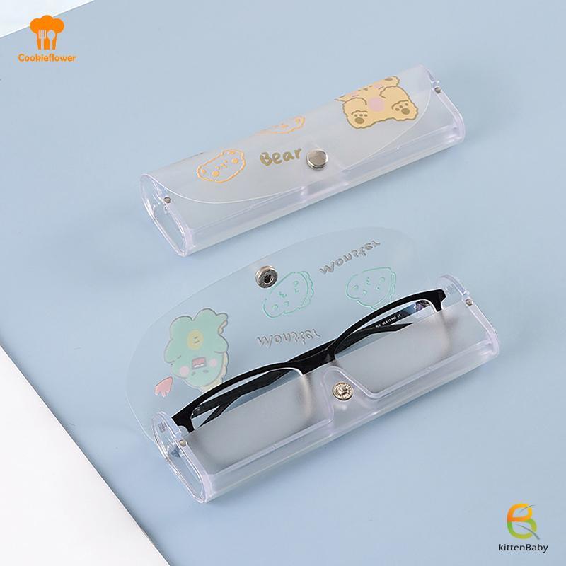 Hộp đựng kính trong suốt lớn bằng nhựa PVC mờ, thiết kế động vật dễ thương, phù hợp cho học sinh