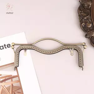 HNKMP 1 Túi Nữ Thời Trang Tay Cầm Kim Loại DIY Ví Đựng Tiền Xu Túi Tay Cầm Túi Xách Khóa Lo Vòm Khung Túi Phụ Kiện.