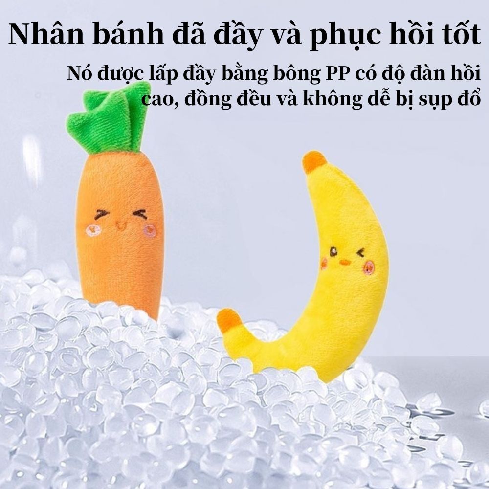 Đồ chơi an ủi trẻ sơ sinh Cà rốt/Chuối hình tay cầm hỗ trợ phát triển giác quan cho xe đẩy cũi sử dụng du lịch