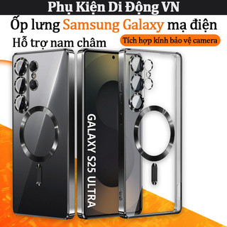 Ốp lưng Samsung Galaxy chống sốc hỗ trợ sạc từ tính mạ viền bảo vệ camera cho S24 S25 S26 Ultra Plus