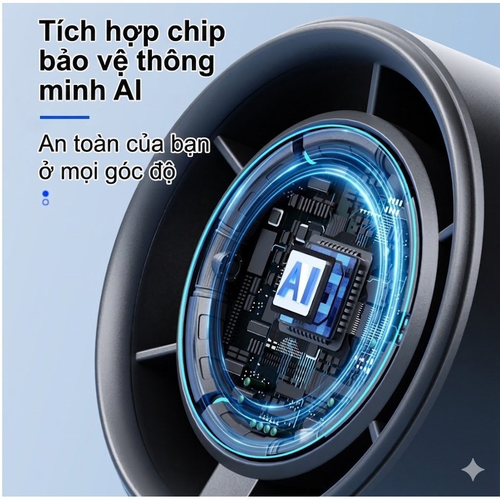 【Hot】Quạt cầm tay mini: 100 cấp độ gió, dây đeo tiện lợi, pin 4000mAh, màn hình LED rõ ràng!