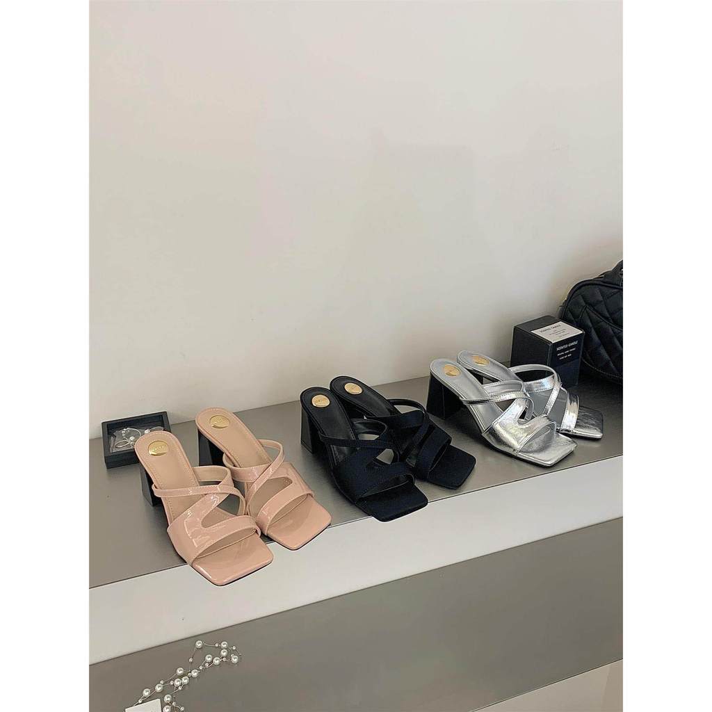 TT Đẹp Flip-Flops Giày Nữ Gót Dày Cao Gót 2026 Phong Cách Mới Mùa Hè Với Váy Bằng Sáng Chế Da Dép Dép