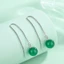 Bông tai dài Chalcedony mã não băng cao mới