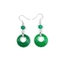Bông tai chalcedony xanh phong cách dân tộc cổ xưa với thiết kế đơn giản
