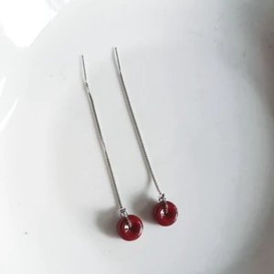 Bông tai khóa an toàn Cinnabar phong cách dân tộc, cổ điển và đơn giản