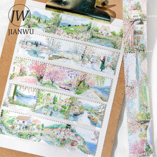 JIANWU Nature Stamp Series Vintage Season Plant Flower Snow Phong Cảnh Chất Liệu Cắt Băng Sáng Tạo DIY Tạp Chí Văn Phòng Phẩm