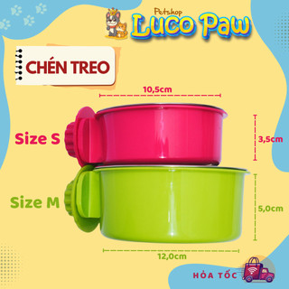 Bát Ăn Thú Cưng Inox Gắn Chuồng, Đế Nhựa, Màu Tươi Sáng, Phù Hợp Cho Chó Mèo, Chống Gỉ Sét