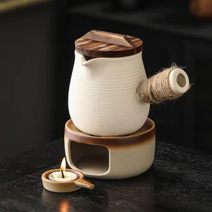 Nến Ấm Trà Đế Hộ Gia Đình Bao Quanh Bếp Làm Trà Ấm Nồi Bếp Nhỏ Ấm Sữa Ấm Có Nắp Stoneware Ấm Trà YD4J