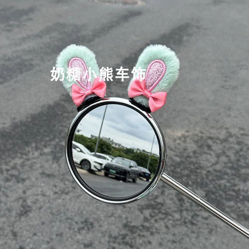 Gương Chiếu Hậu Miếng Dán Thỏ Xe Máy Miếng Dán Điện Loại Bỏ Sang Trọng Tai Mũ Bảo Hiểm Búp Bê Thỏ Trang Trí Cung Nhanh Ma Thuật