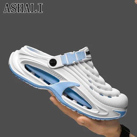 ASHALI Nam Mùa Hè Mặc Ngoài Thể Thao Chống Mài Mòn Giày Sandal Che Mũi Chống Trơn Trượt