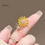Trâm cài áo đa chức năng thiết kế thổ cẩm, hoa hướng dương và kim cương giả - thời trang thanh lịch cho đông nam