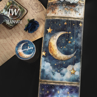 JIANWU 80mm * 205cm Vintage Mặt Trăng Nhân Vật Phong Cảnh Chất Liệu Cắt Băng Thêu Sò Washi Sáng Tạo DIY Tạp Chí Văn Phòng Phẩm
