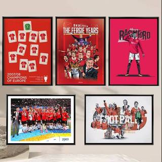 Fergie Năm Manchester United Canvas In Retro Bóng Đá Nghệ Thuật Treo Tường Cho Người Hâm Mộ Trang Trí Nhà Unframed