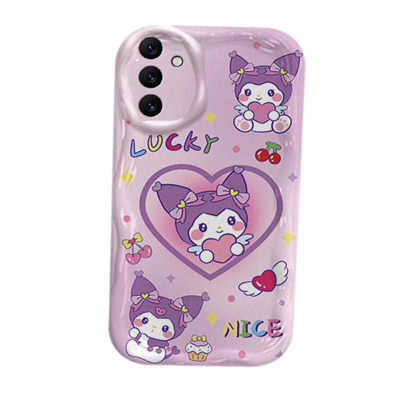 Ốp Cho Samsung A04S A05S A13 5G A14 A15 A16 A17 A25 A35 A55 A56 Phụ Kiện Silicon Hoạt Hình Kem 3D TPU Mềm Sanrio Kuromi Cặp Đôi My Melody Vỏ Điện Thoại Chống Sốc