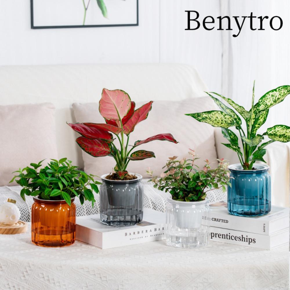 Chậu hoa BENYTRO, Chậu cây thủy canh bằng nhựa tự tưới, Bình đựng nước Mini có thể tháo rời