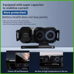 Sạc Không Dây Cho Xe Hơi 15W Tự Động Kẹp Ô Tô Điện Thoại Di Động Sạc Nhanh Giá Đỡ Điện Thoại Ô Tô Cho Cuộc Gọi wipqsvn