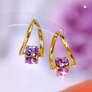Bông Tai Mạ Rhodium Đá Cubic Zirconia, Sang Trọng Và Lấp Lánh Cho Nữ