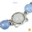 Mặt dây chuyền hình thỏ với đá opal và aqua blue moonstone, pha lê sáng bóng - Quà tặng sang trọng cho bạn gái hoặc cặp đôi