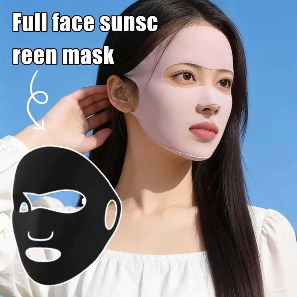 TRACEILLOIAN Chống Nắng, Khăn quàng cổ chống tia cực tím toàn mặt bằng lụa băng, Tấm che nắng chống bụi có thể điều chỉnh thoáng khí mát mùa hè
