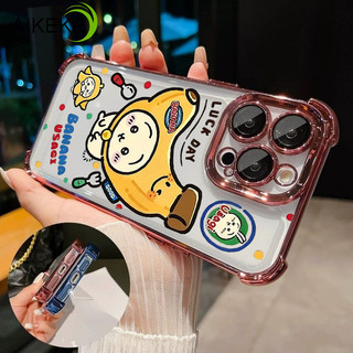 Ốp Điện Thoại Banana Usagi Dễ Thương Cho Redmi Turbo 5 Max 4 Pro 3 Redmi 10 9 Prime 9C 9A 9T 9i 4G 5G Khung Mạ Sang Trọng Bốn Góc Vỏ Mềm Trong Suốt