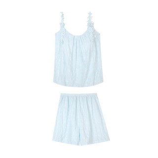 Bộ đồ ngủ 2 mảnh phong cách mùa hè ngọt ngào dành cho nữ, gồm áo tank top và quần short, có đệm mút bên trong.