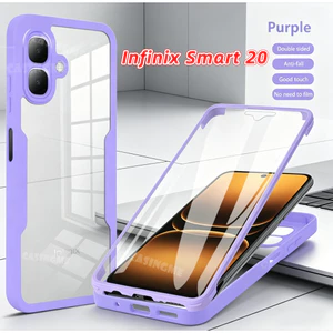 Ốp lưng Infinix Smart 20 Vỏ trong suốt 360 cho Infinix Smart 20 Smart20 InfinixSmart20 Plus 5G 4G Vỏ điện thoại Bảo vệ toàn diện Ốp lưng chống sốc hai mặt