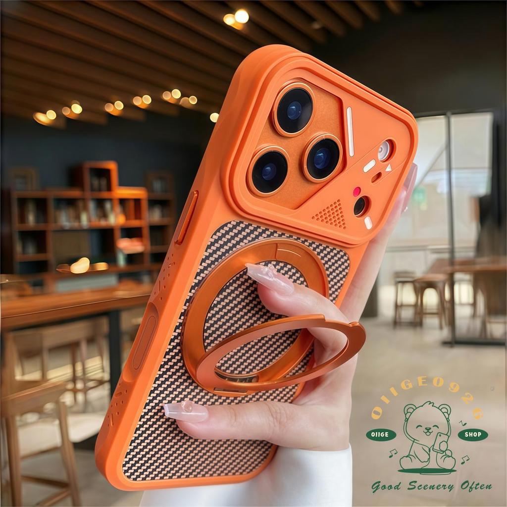 【 Ốp lưng iPhone17 】 Giá đỡ hấp dẫn từ tính bằng sợi carbon chất lỏng 360 Vỏ điện thoại iphone17 Pro Max 16 15 14 13 12 cho vỏ iPhone Vỏ mềm silicon TPU chống sốc