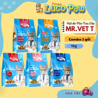 MRVET / Mr Vet (Combo 2gói x 1kg )Thức Ăn Cho Mèo Hạt Topping Cao Cấp T1, T2, T3, T4, G1 LUCOPAW