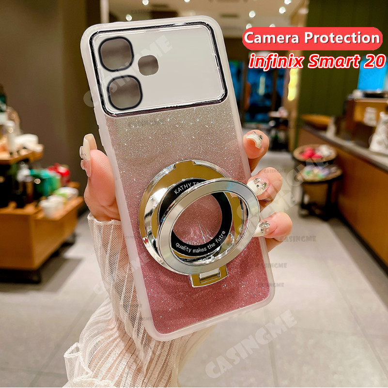 Infinix Smart 20 Bling Giá đỡ hút từ tính Vỏ mềm cho Infinix Smart 20 Smart20 InfinixSmart20 10 Plus 5G 4G Camera Shcokproof Vỏ điện thoại Bảo vệ ống kính Vỏ mềm