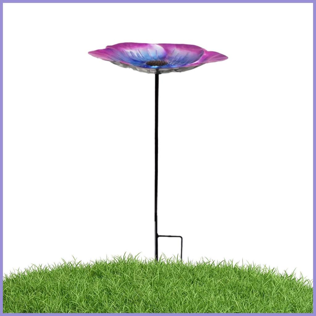 Bồn tắm chim hoa kim loại 63cm Trạm tưới nước ong kim loại Phòng tắm chim ngoài trời hạng nặng có cọc cho chim ruồi mueadsyvn