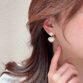 Bông tai bạc S925 hình trái tim phiên bản Hàn Quốc - Sang trọng và ngọt ngào