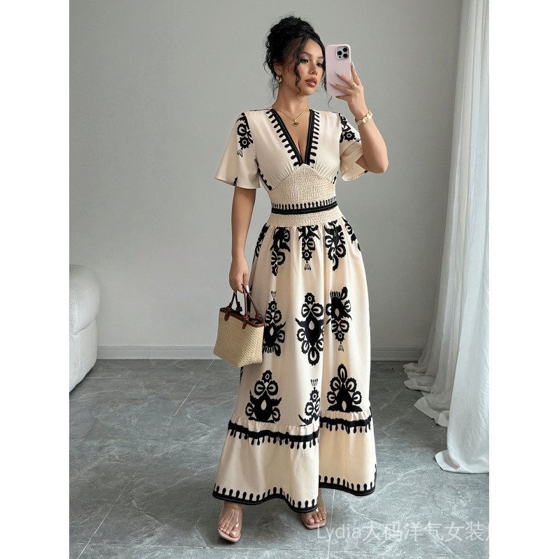 <![CDATA[Quần áo nữ phong cách phương Tây, cổ chữ V, in họa tiết cổ điển Range Rover]]>