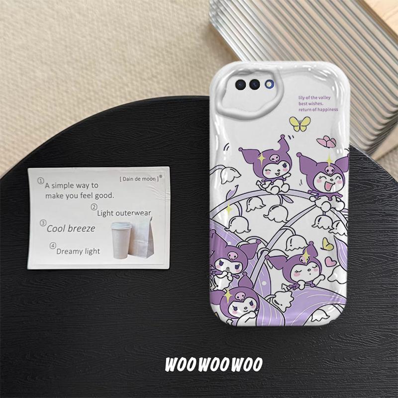 Vỏ Cho OPPO A3S A12E Vỏ Kem Hoạt Hình Cinnamoroll Cặp Đôi Mềm TPU 3D Sóng Silicon Vỏ Điện Thoại