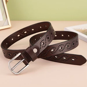 TDây nịt trang trí nữ mã 30516 / Rộng 4cm / Dây nịt nữ mới kiểu lỗ tròn da thật, phong cách thời trang thư giản, trang trí cho quần jeans, phù hợp mọi phong cách ăn mặc trend