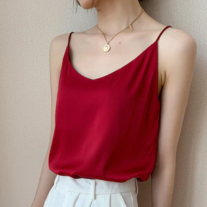 Đai suspender áo camisole silk satin đa năng, phù hợp với áo khoác màu trắng và đen