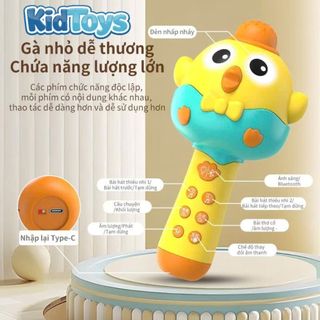 Micro gà con KidToys cho bé – karaoke tiếng Việt Bluetooth sạc đa năng