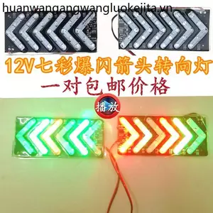 Phong Cách Mới Xe Máy Xe Máy LED Nhấp Nháy Nhấp Nháy 12V Chống Sương Mù Mũi Tên Biến Tín Hiệu Chạy Nước Đèn Nhấp Nháy Đuôi Đèn Cảnh Báo