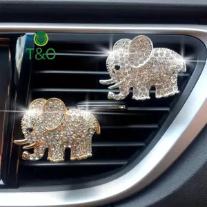 Kẹp lỗ thông hơi làm mát không khí ô tô hình con voi dễ thương cho lỗ thông hơi điều hòa và trang trí nội thất [mới]